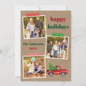 クラフトテープレッドトラックホリデークラフトカード シーズンカード (正面)