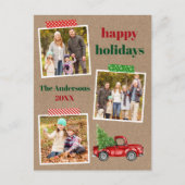 クラフトテープレッドトラックホリデークラフト ポストカード (正面)
