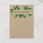 クラフトトロピカル離れズネックレス&イヤリングディスプレイ 名刺 (正面)