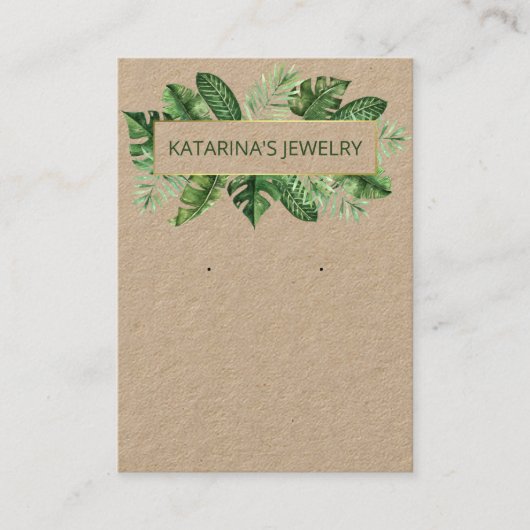 クラフトトロピカル離れズネックレス&イヤリングディスプレイ 名刺 (正面)