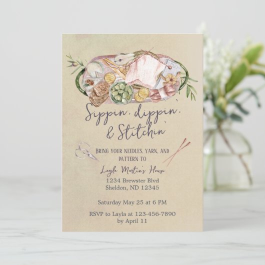 クラフトナイト編み物パーティー 招待状 (スタンド正面)