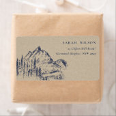 クラフトネイビーパインウッズマウンテンスケッチアドレス ラベル (インサイチュ)