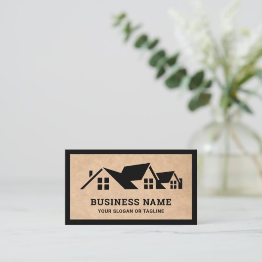 クラフトハウス素朴ルーフィング建築ルーファー 名刺 (スタンド正面)