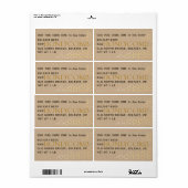 クラフトハニカムラベル金ゴールド蜂蜜 ラベル (フルシート)