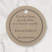 クラフトハニージャールネックラベルとリアルなミツバチ フェイバータグ (裏面)