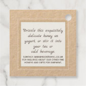 クラフトハニージャールネックラベルとヴィンテージミツバチ フェイバータグ (裏面)