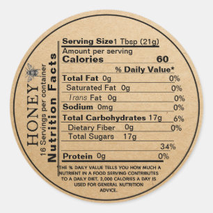 クラフトハニージャールミニ栄養蓋ラベルビー ラウンドシール