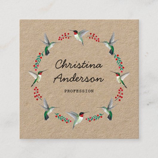 クラフトハミングバードリース スクエア名刺 (正面)