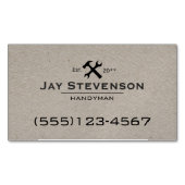 クラフトハンディマンホーム修理ハンマーとレンチ マグネット名刺 (正面)