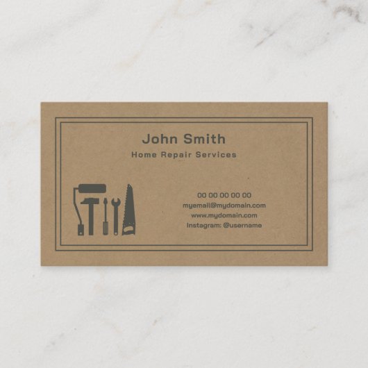クラフトハンディマン&ホーム修理サービス名刺 名刺 (正面)