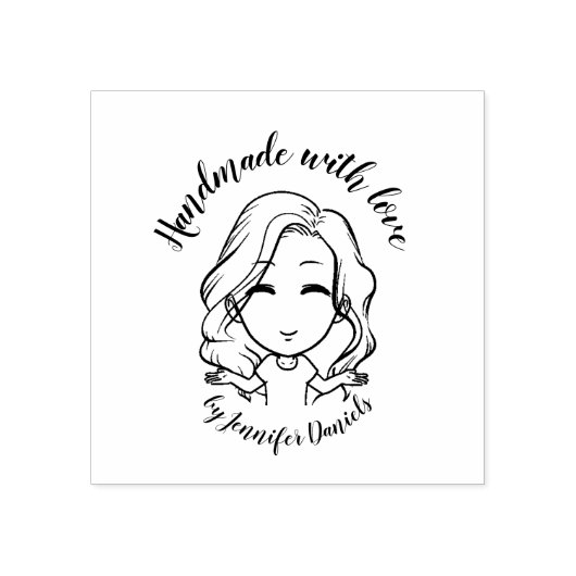 クラフトハンドメイド愛で名前の人の波毛 ラバースタンプ (インプリント)