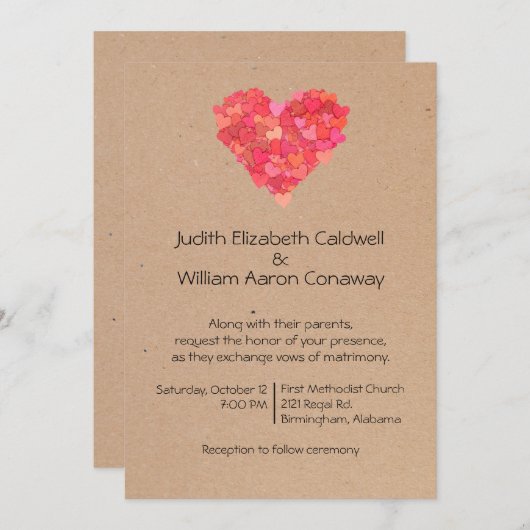 クラフトハート結婚式招待状 招待状 (正面/裏面)