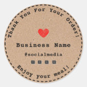 クラフトハート ご注文いただきありがとうございます 食品ビジネス ラウンドシール (正面)