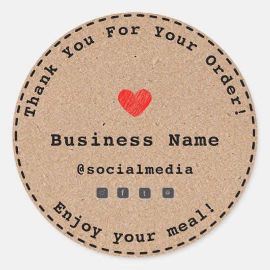 クラフトハート ご注文いただきありがとうございます 食品ビジネス ラウンドシール (正面)