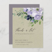 クラフトバイオレットパープルフローラ結婚リーフ感謝していズ ポストカード (正面/裏面)