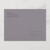 クラフトバイオレットパープルフローラ結婚リーフ感謝していズ ポストカード (裏面)