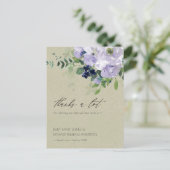 クラフトバイオレットパープルフローラ結婚リーフ感謝していズ ポストカード (スタンド正面)