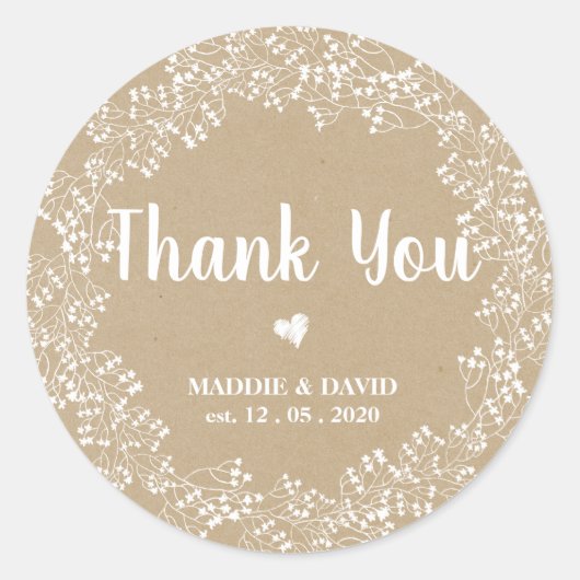 クラフトバビーズブ結婚レスベイズサンキューカスタム ラウンドシール (正面)