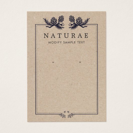 クラフトパイン素朴コーンのイヤリングジュエリー表示 (正面)