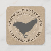 クラフトパスタッドヘンNo抗生物質の養鶏場 スクエア名刺 (正面)