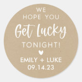 クラフトパーソナライズされたの宝結婚引チケットの恩恵 ラウンドシール (正面)