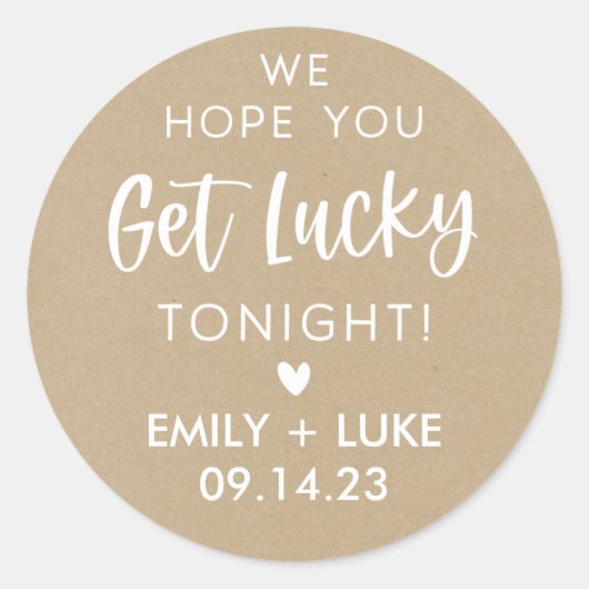 クラフトパーソナライズされたの宝結婚引チケットの恩恵 ラウンドシール (正面)