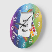 クラフトパーソナライズされたアート用品レインボークロック ラージ壁時計 (傾斜)