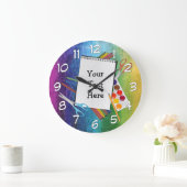 クラフトパーソナライズされたアート用品レインボークロック ラージ壁時計 (ホーム)