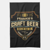 クラフトパーソナライズされたビールラベル醸造会社バー キッチンタオル (縦)