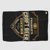 クラフトパーソナライズされたビールラベル醸造会社バー ゴルフタオル (横)
