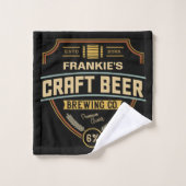 クラフトパーソナライズされたビールラベル醸造会社バー バスタオルセット (ウォッシュタオル)