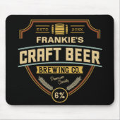 クラフトパーソナライズされたビールラベル醸造会社バー マウスパッド (正面)