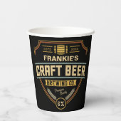 クラフトパーソナライズされたビールラベル醸造会社バー 紙コップ (裏面)