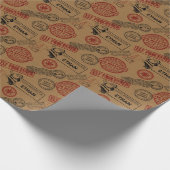 クラフトパーソナライズされた、クリスマスの消印スタンプ ラッピングペーパー (角)