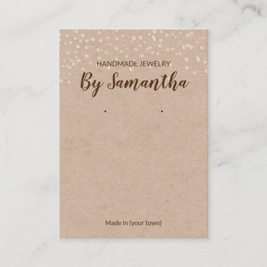 クラフトパール手作りイヤリング及びネックレスディスプレイ 名刺 (正面)