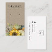 クラフトヒマワリ秋秋スタッドイヤリングディスプレイ 名刺 (正面/裏面)