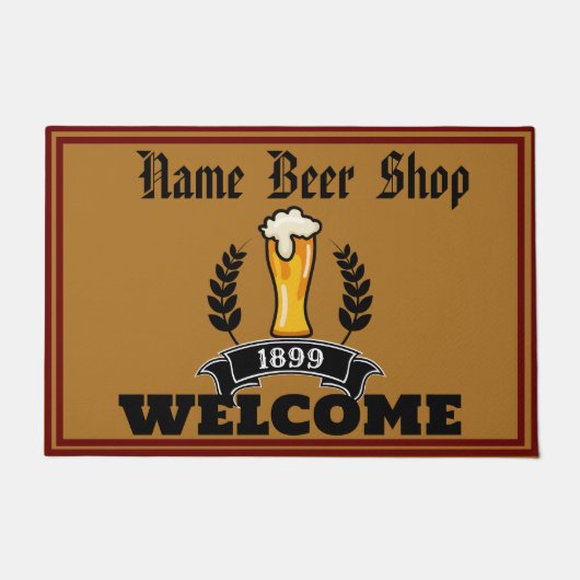 クラフトビアショップウェルカムレストラパーソナライズされたンNA ドアマット (正面)