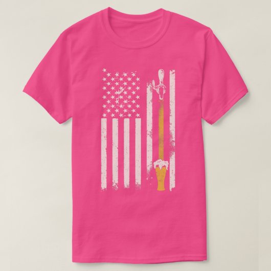 クラフトビアタップアメリカ国旗 Tシャツ (デザイン正面)