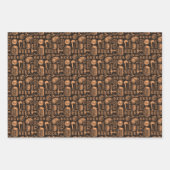 クラフトビアパターン ラッピングペーパーシート (正面3)