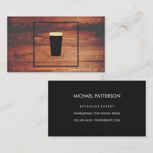 クラフトビア素朴ウッドスクエア要素 名刺 (正面/裏面)