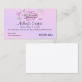 クラフトビニールピンク&パープルシルエットまたはクリカット  名刺 (正面/裏面)