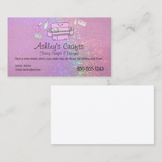 クラフトビニール名刺ホログラムピンク  名刺 (正面/裏面)