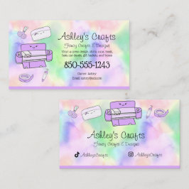 クラフトビニール虹のシルエットクリカット水彩  名刺