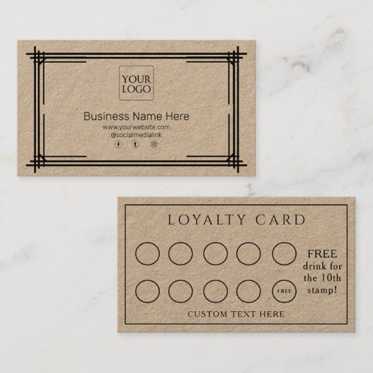 クラフトビフォーマルジネスカフェコーヒーサロン ロイヤリティカード (正面/裏面)
