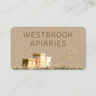 クラフトビーハイブアピアラベルと金ゴールドハートとミツバチ 名刺