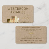 クラフトビーハイブアピアラベルと金ゴールドハートとミツバチ 名刺 (正面/裏面)