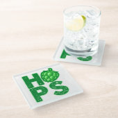クラフトビールのホップが大好き ガラスコースター (アングル)