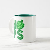 クラフトビールのホップが大好き ツートーンマグカップ (正面左)