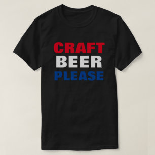 クラフトビールをお願い – 赤と青 Tシャツ
