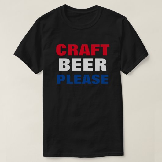 クラフトビールをお願い – 赤と青 Tシャツ (デザイン正面)